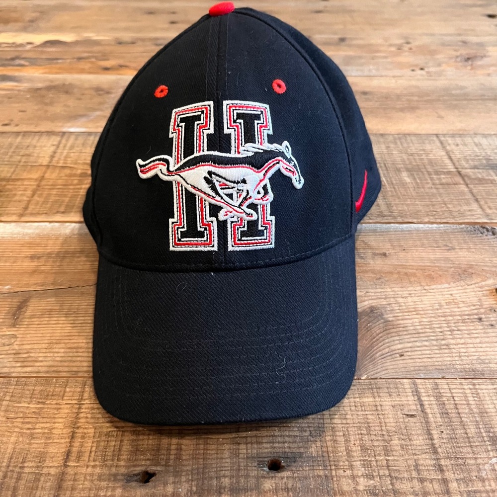 Houston High School Mustangs Nike Hat Black Red Memphis Germantown TN Varsity H